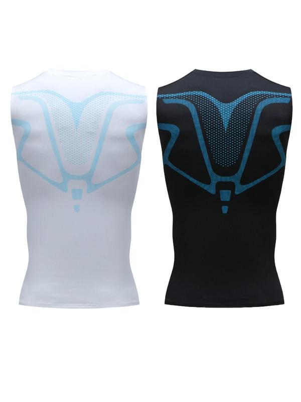 Men's Compression Round Neck Shapewear Tank Top, Quick Drying Breathable Sleeveless Tummy Control Shaper Top, Men Shapewear for All Seasons, Activewear for Runner, Compression Garment 7