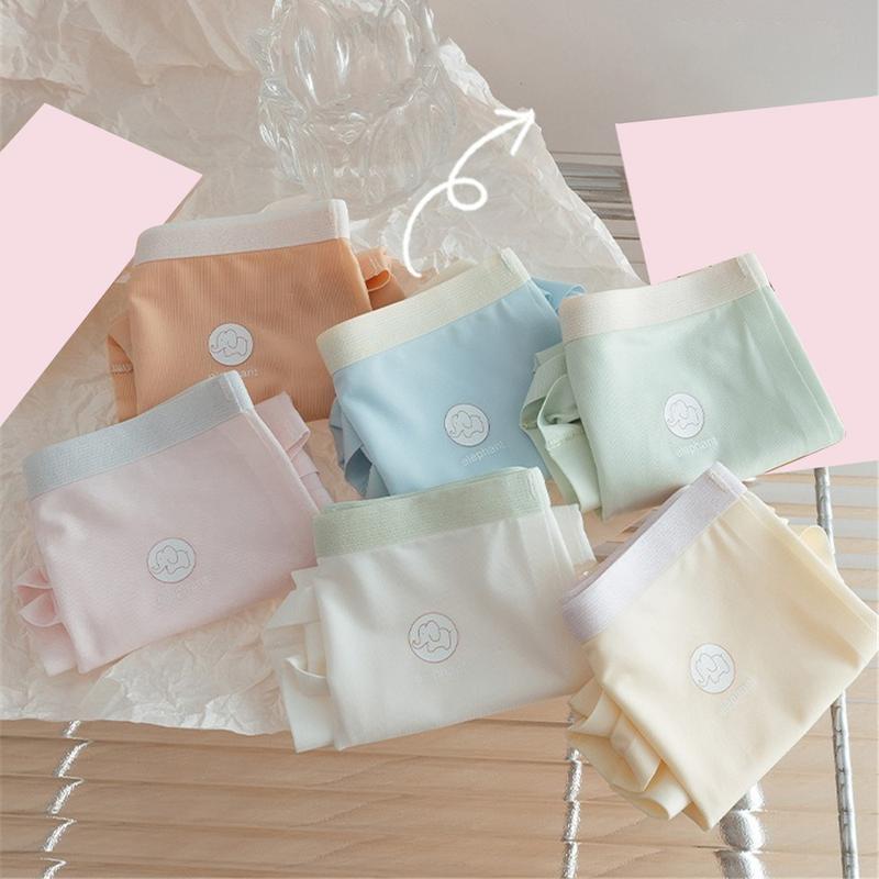 Product Introduction of dingzhenkeji13 【COD】 2025 comfortable breathable 7A Cotton Crotch Comfortable Breathable Girls Boxer Shorts Ice Silk Contrast Color Letter Elephant High Elastic Childrens Underwear Female 25