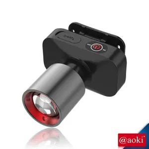 SENTER KEPALA LED ZOOM AOKI AK-3685A 60W  - CAHAYA SUPER TERANG - JARAK JAUH LASER - ALUMINIUM ALLOY - TAHAN LAMA - USB TYPE-C