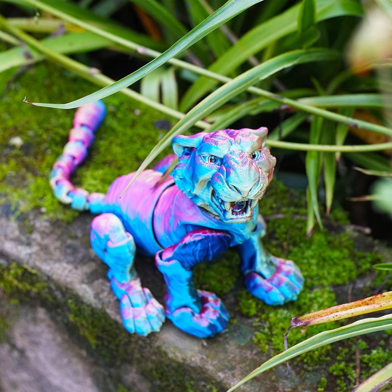 Product Introduction of 3D Printed Tiger Design Ornament, 1 Count Creative Animal Design Statue, Home Desktop Decoration for Festival Party Office School Car 0