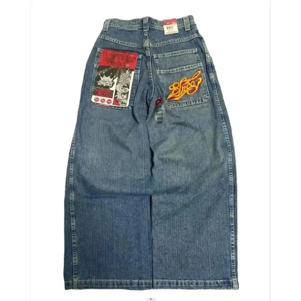 JNCO Loose Jeans Y2g Men's Street Hip-Hop Harajuku Wide Leg Men's Versatile Jeans Casual Denim Fashion Menswear