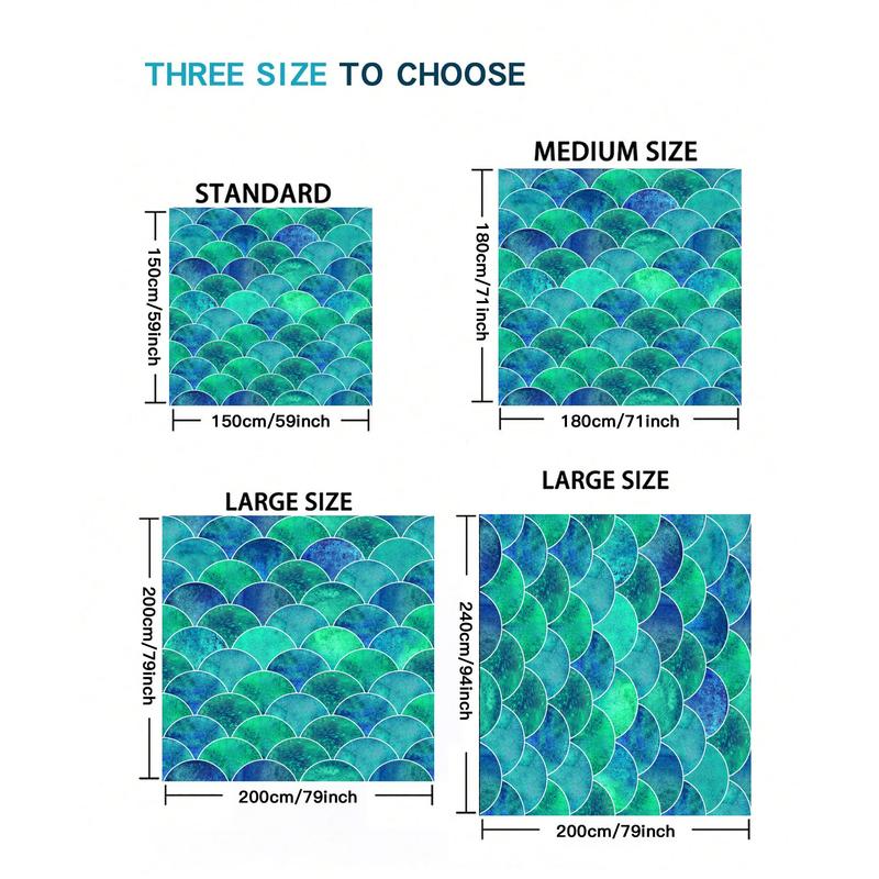 Product Introduction of Mermaid Pattern Beach Mat, 1 Count Waterproof Quick Drying Beach Towel, Rectangle/Square Beach Towel for Outdoor Camping & Beach Vacation 1
