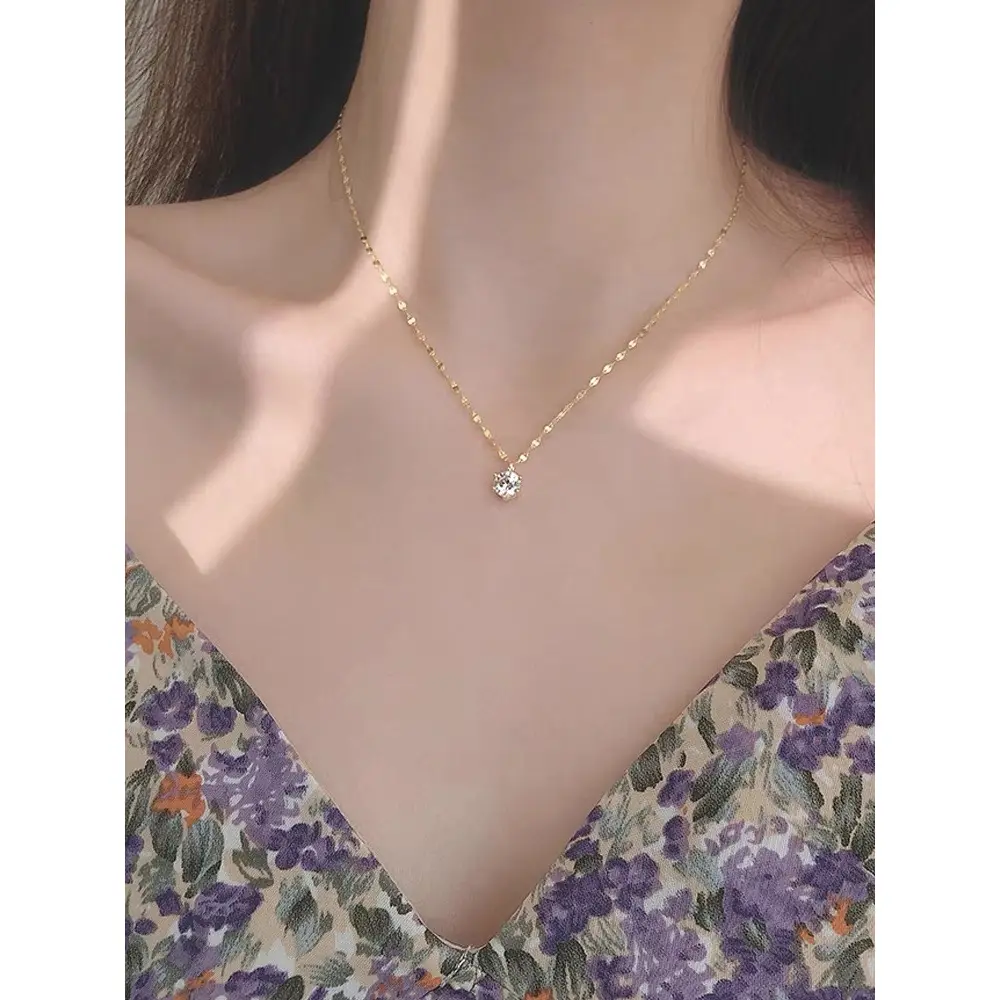 20. Kalung Titanium Wanita Model Liontin Nagita Gigi Anti Luntur Dan Anti Karat Simpel Elegan Korean Style Aksesoris Perempuan Harian Mewah Perhiasan Cewek Korea Terbaru