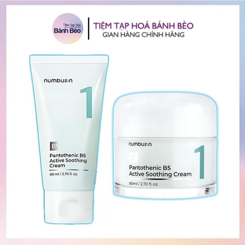 Kem dưỡng giảm dầu mụn phục hồi Numbuz:n No.1 Pantothenic B5 Active Soothing Cream 80ml Numbuzin No1