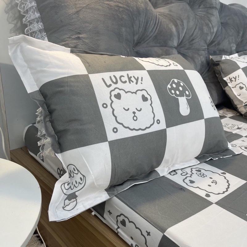 Bộ 2 món: 1 ruột gối+1 vỏ gối nằm kích thước 45x65cm chất liệu cotton poly hoạ tiết đáng yêu