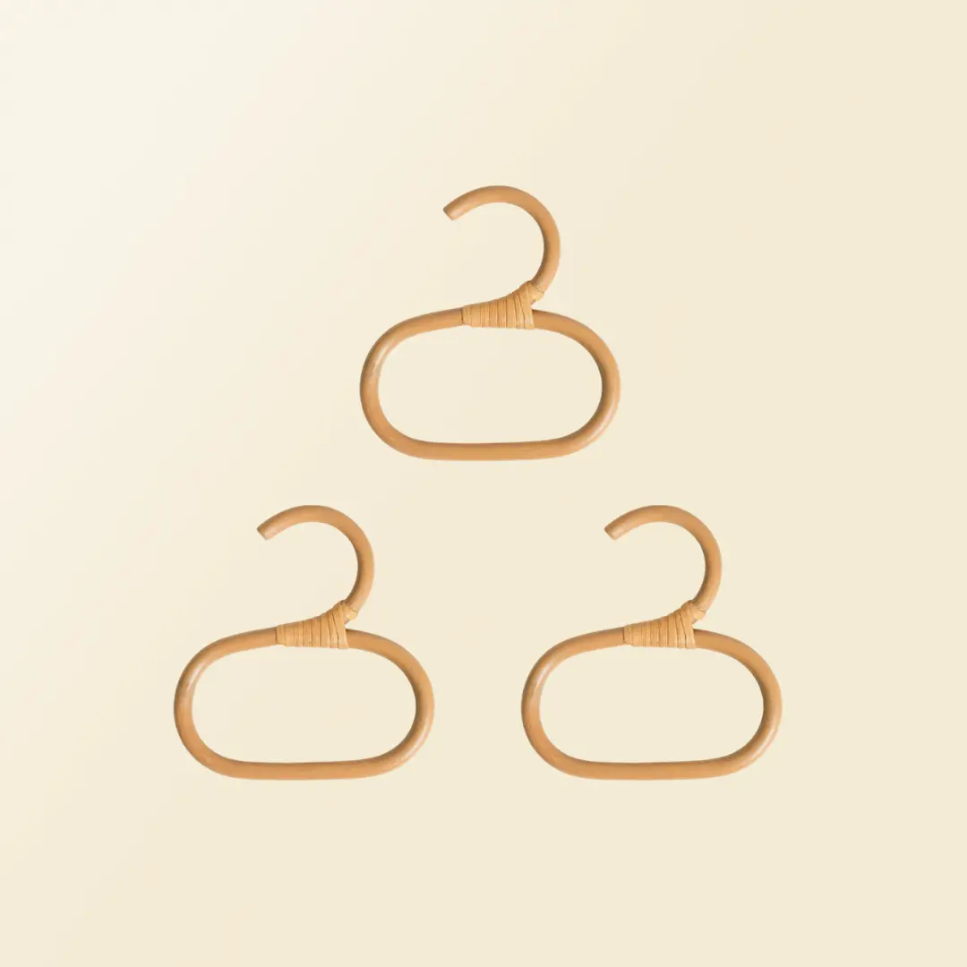 Mini Doll Rattan Hangers Set