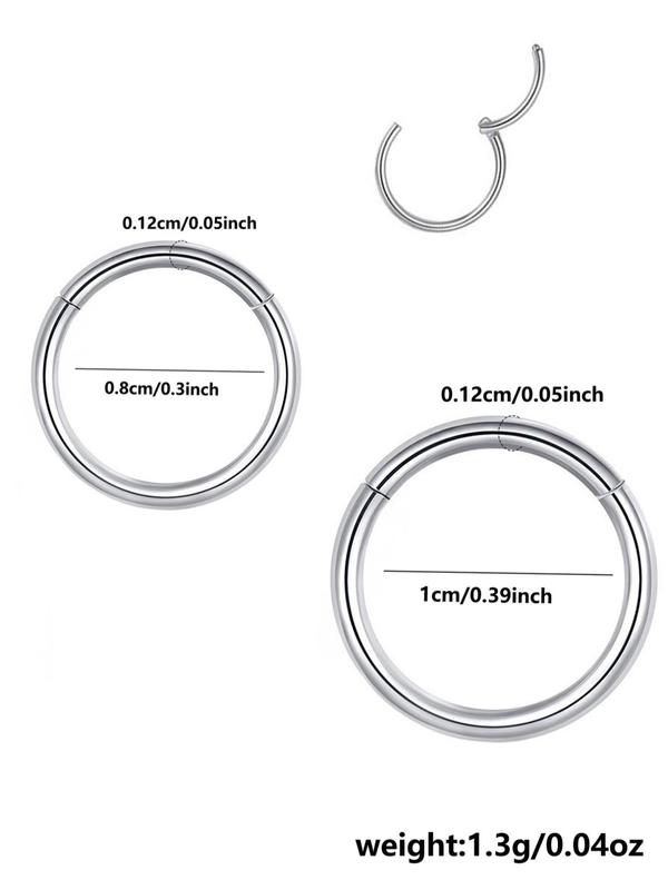 Multi-functional Round Ring Nose Stud,  Stainless Steel Body Jewelry for Men & Women for Party, Daily Clothing Decor, Minimalist Aesthetic Jewelry Gift for Holiday 1