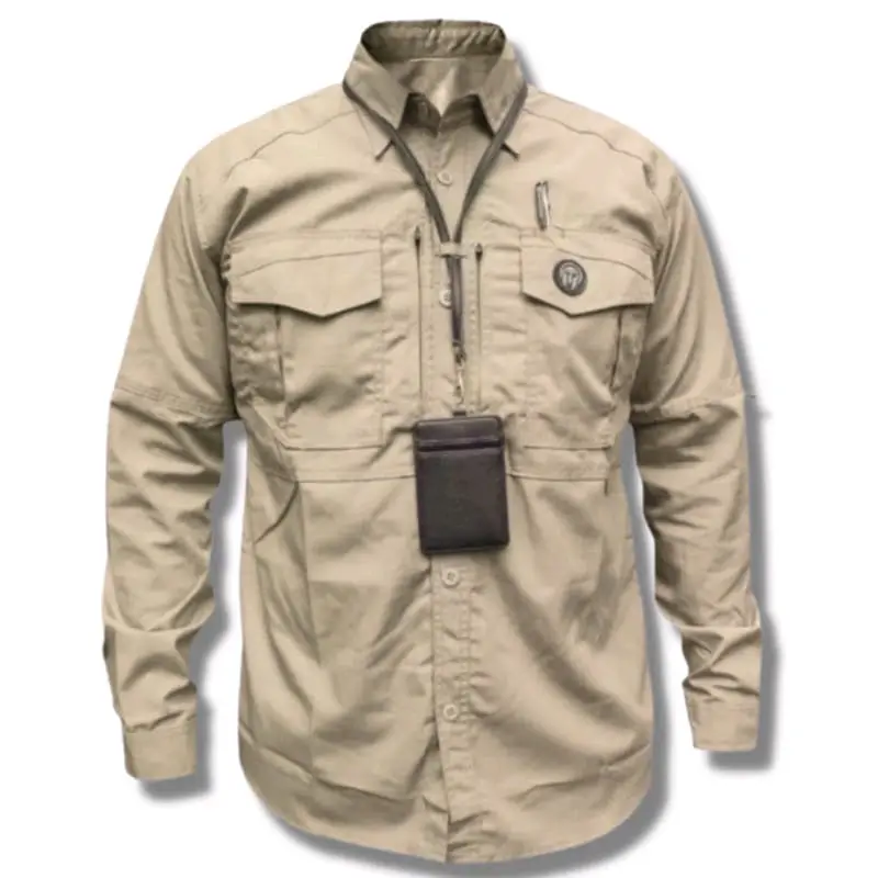 kemeja lapangan tactical M TAC lengan panjang / kemeja outdoor Kemeja Reskrim Bahan Tebal