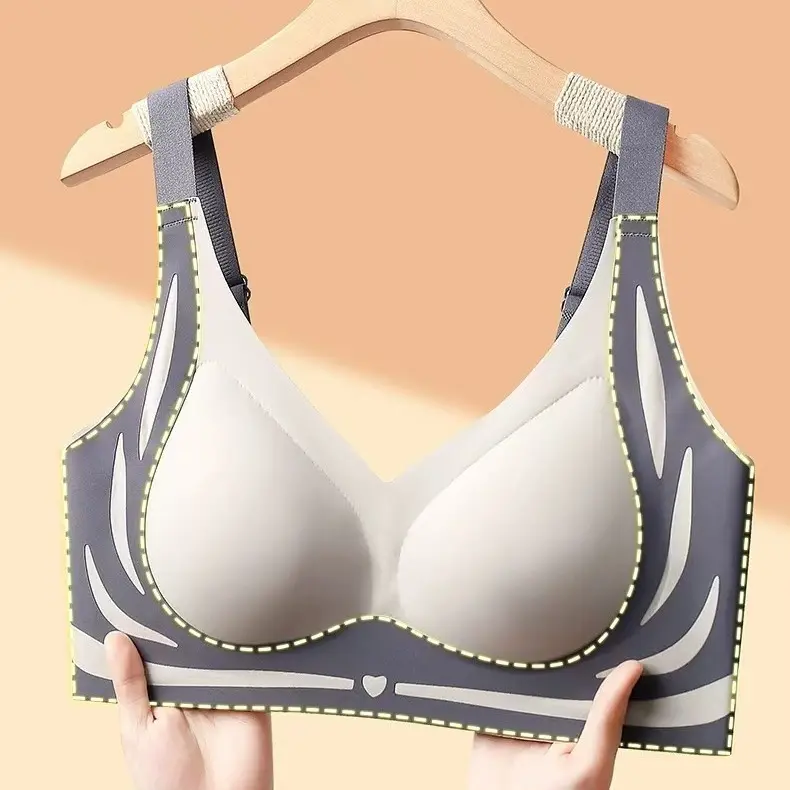 Gather Underwear, Women's Breasts, Anti-sagging, One-piece Seamless Bra, No Steel Ring, Large Size Support Bra For Women