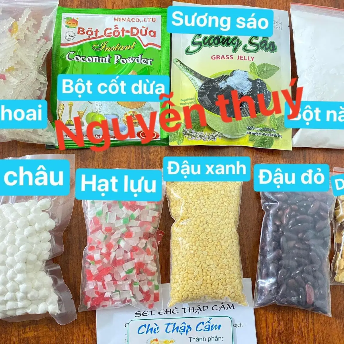 Set Nấu Chè Thập Cẩm, Set nấu 20 cốc chè tặng kèm công thức nấu