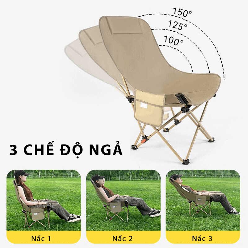 Product Introduction of [3 NẤC] [CAMPINGVIET] Ghế Mặt Trăng Cao Ngả Lưng 3 Nấc Chịu Tải 150Kg Đi Cắm Trại Du Lịch Dã Ngoại Nghỉ Ngơi Văn Phòng Thư Giãn Thoải Mái Nam Fish 8