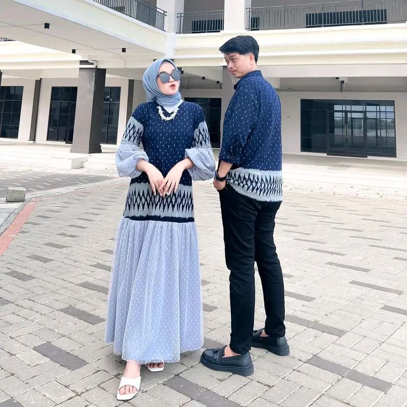 REANA DRESS TENUN NAVY - COUPLE BAJU TENUN 2