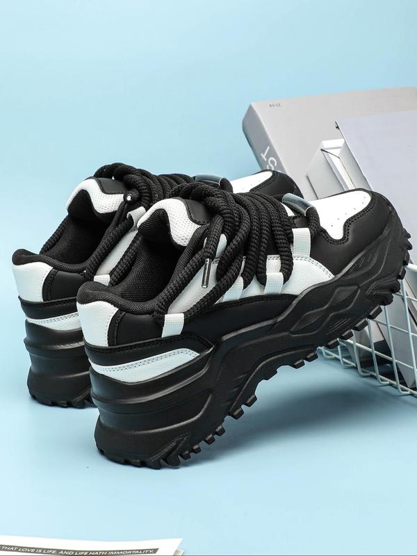 Fashionable Colorblock Lace Up Low Top Sneakers, Casual Breathable Comfortable Sports Running Shoes, All-match Basic Shoes for Daily Wear 6