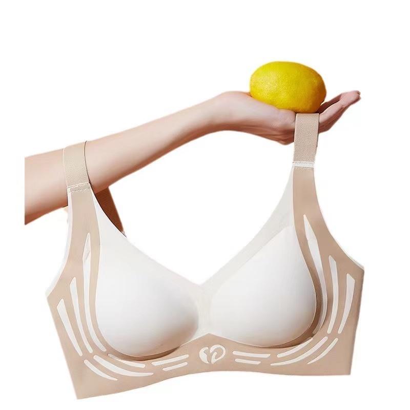 Seamless Contrasting Color Fixed Cup Women's Underwear, Push-up And Comfortable, Breast-shrinking And Beautiful Back Bra 2