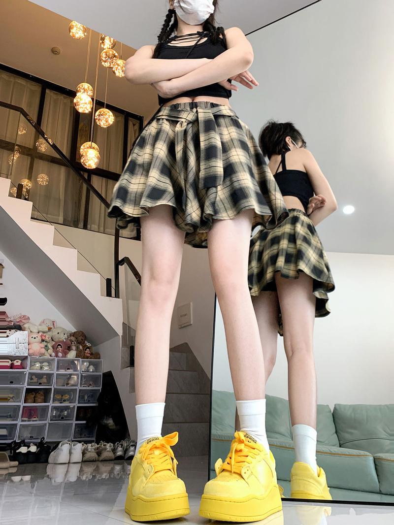 Product Introduction of [Yzw]Chân Váy Kẻ Sọc Cổ Điển Bất Đối Xứng Dành Cho Nữ, Mùa Hè Dễ Phối Đồ Mỏng Vừa Vặn, Chống Lộ, Chân Váy Xếp Ly Chữ A Cô Gái Nóng Bỏng Mỹ 11