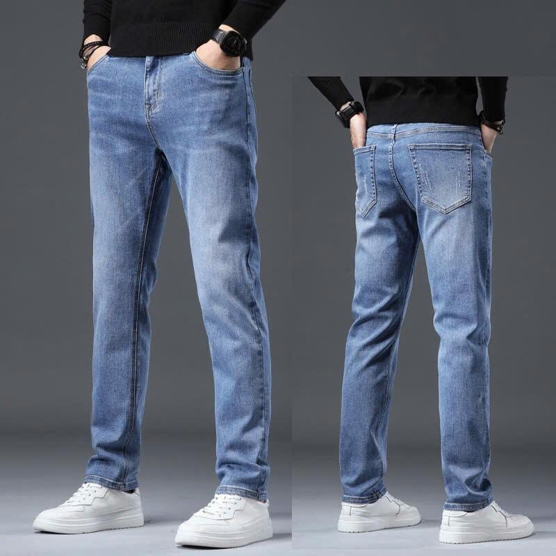 Quần Bò Nam Co Giãn Ống Côn OOKI Quần Jeans Nam Slim Fit Dài Trơn Trẻ Trung