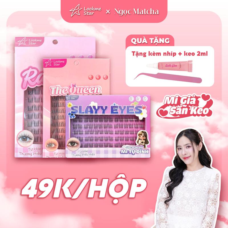 [KOL] Lookme Star - Mi Sẵn Keo Dính Siêu Chắc, Mi Tự Dán Slayy Eye, Tai Thỏ, The Queen, Mi Cong C, Sợi Mi Mảnh Có Thể Tái Sử Dụng, hàng Việt Nam Trang Điểm Mỹ Phẩm Cosmetic