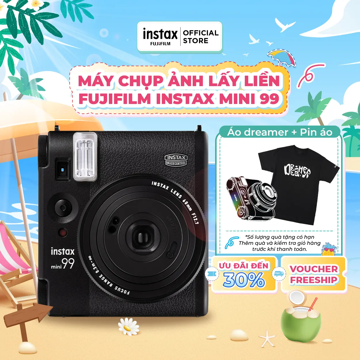 Máy Ảnh Chụp Lấy Liền Fujifilm Instax Mini 99 - Bảo Hành 1 Năm