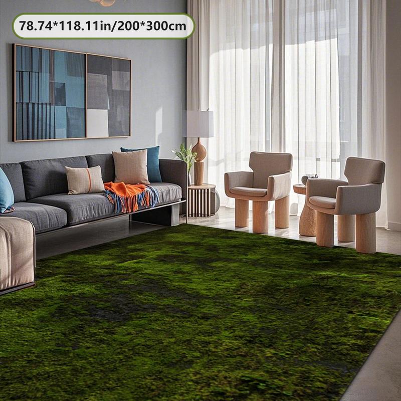 Moss Pattern Floor Mat, 1 Count Non-slip Washable Floor Carpet, Decorative Area Rug for Home Living Room Bedroom Hotel Dormitory 2