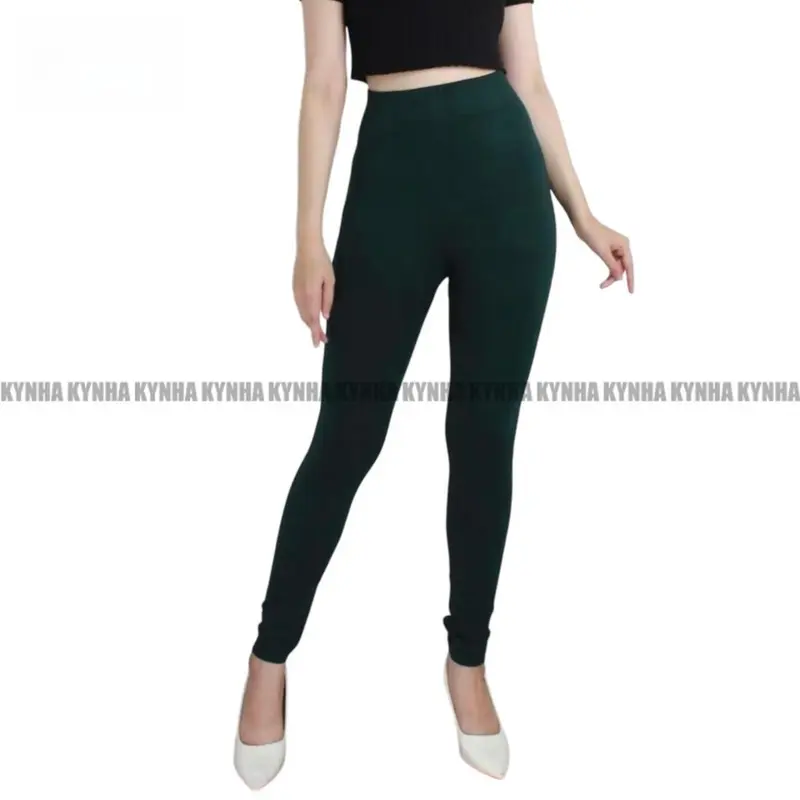 KYNHA Legging HW Wanita Polos Lembut Tebal Nyaman Celana High Waist Panjang Hitam Premium Dewasa  Katun Cewek Pendek 4
