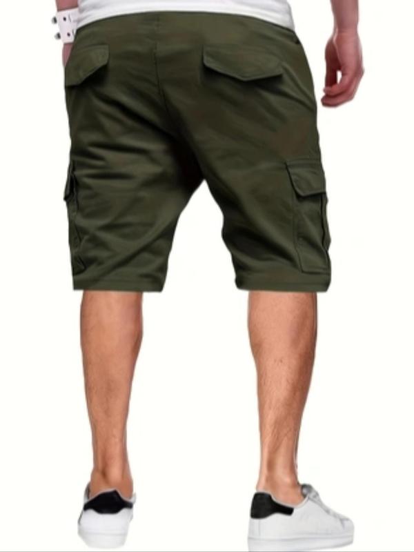 Men's Solid Pocket Cargo Shorts, Regular Fit Casual Comfy Breathable Shorts for Summer, Men's Bottoms for Daily Wear 8