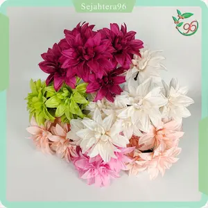 Bunga Crisant Premium Jumbo SJ Cabang 5 Diamater 13 cm Bunga Artificial / Bunga Hias Plastik Import / Dekorasi Pelaminan / Hiasan