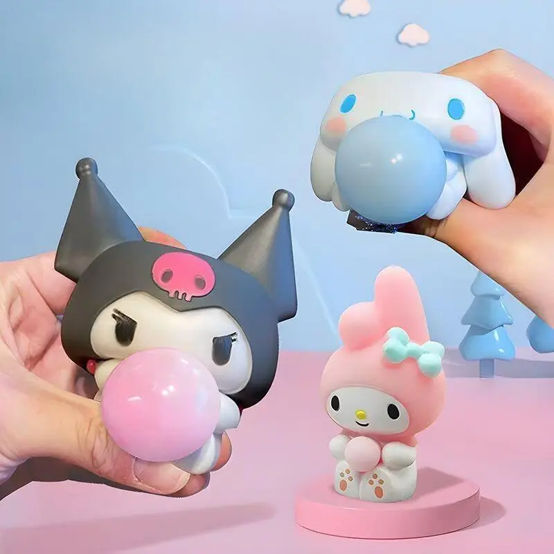 New Slow Rebound Pinch Music Exquisite and Cute Sanrio Kuromi Melody Blowing Bubble Release and Stress Relief Tool