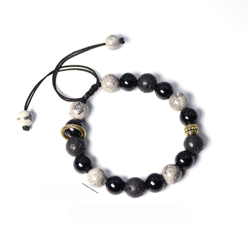 Vòng Tay Obsidian, Dành Cho Nam Giới, Vòng Tay Hạt Đá Núi Lửa Cao Cấp, Thích Hợp Làm Quà Tặng Bạn Trai 4