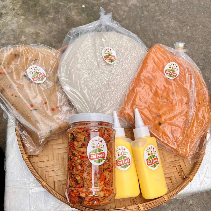 Combo 500g bánh tráng sốt vàng muối tôm hành phi 200g Ăn Vặt Food bánh tráng phơi sương