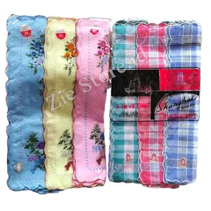 Sapu tangan SHANGHAI murah wanita katun 12pcs