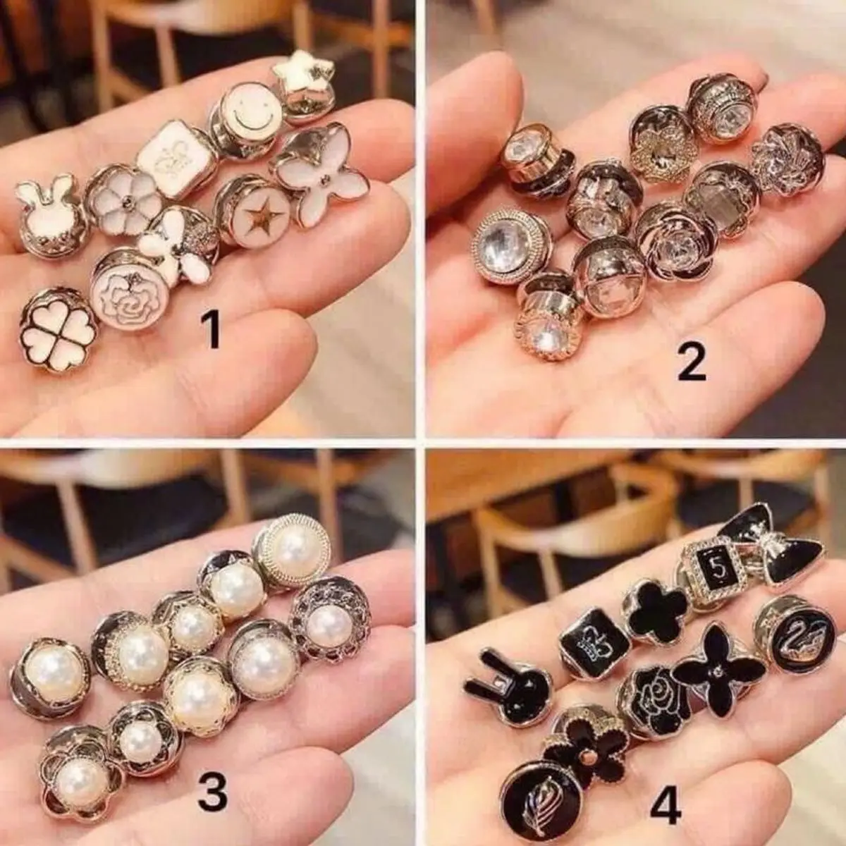Sét 40 Khuy Cài Áo Thông Minh Kim Loại Mini Nhiều Hoạ Tiết xᶖnh Xắn