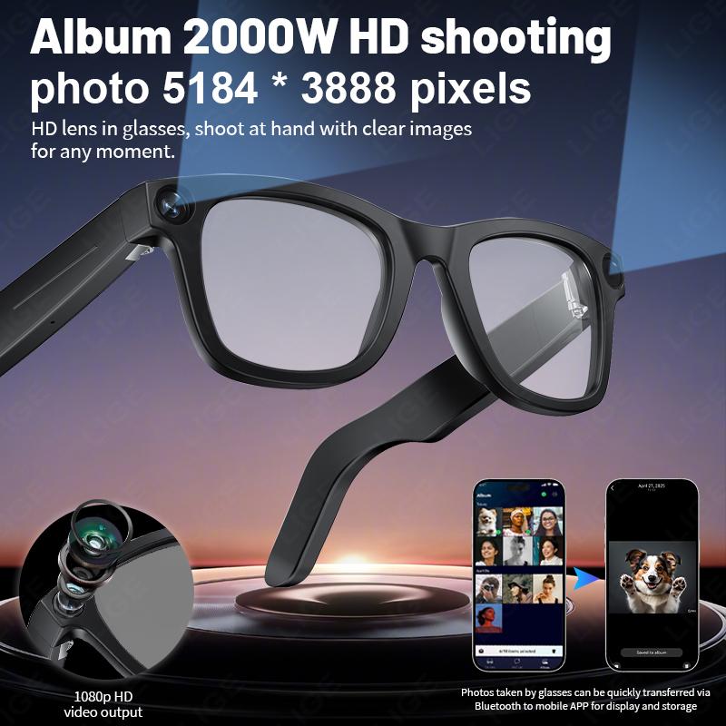 Smart Glasses Camera Sunglasses 800W AI Translator Recording Video Photo Wireless Bluetooth Touch Anti-blue Light Smart Glasses - Image 2