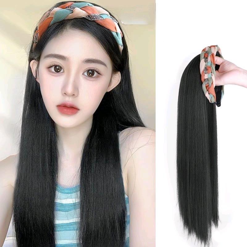 Tóc giả nửa đầu 3/4 dài 60cm cài 3 màu [SALE SỐC] mẫu thẳng dài nhẹ nhàng, kèm bờm tóc ba màu xinh xắn