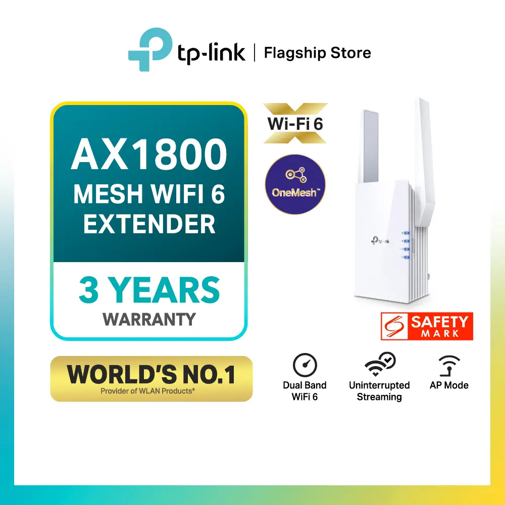 TP-LINK RE605X AX1800 Dual Band Gigabit Wireless WiFi Range Extender/booster/AP mode(Supports OneMesh & with any router)