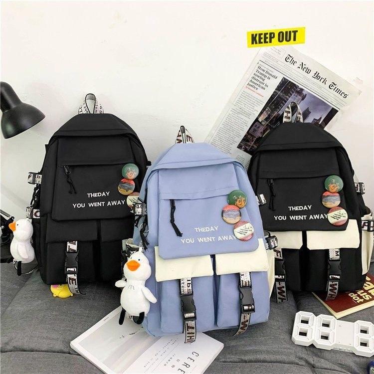 TAS RANSEL BACKPACK WANITA FASHION BONEKA PIN KOREA  3012 ANTI AIR SEKOLAH KULIAH KERJA TERBARU MODEL FASHION