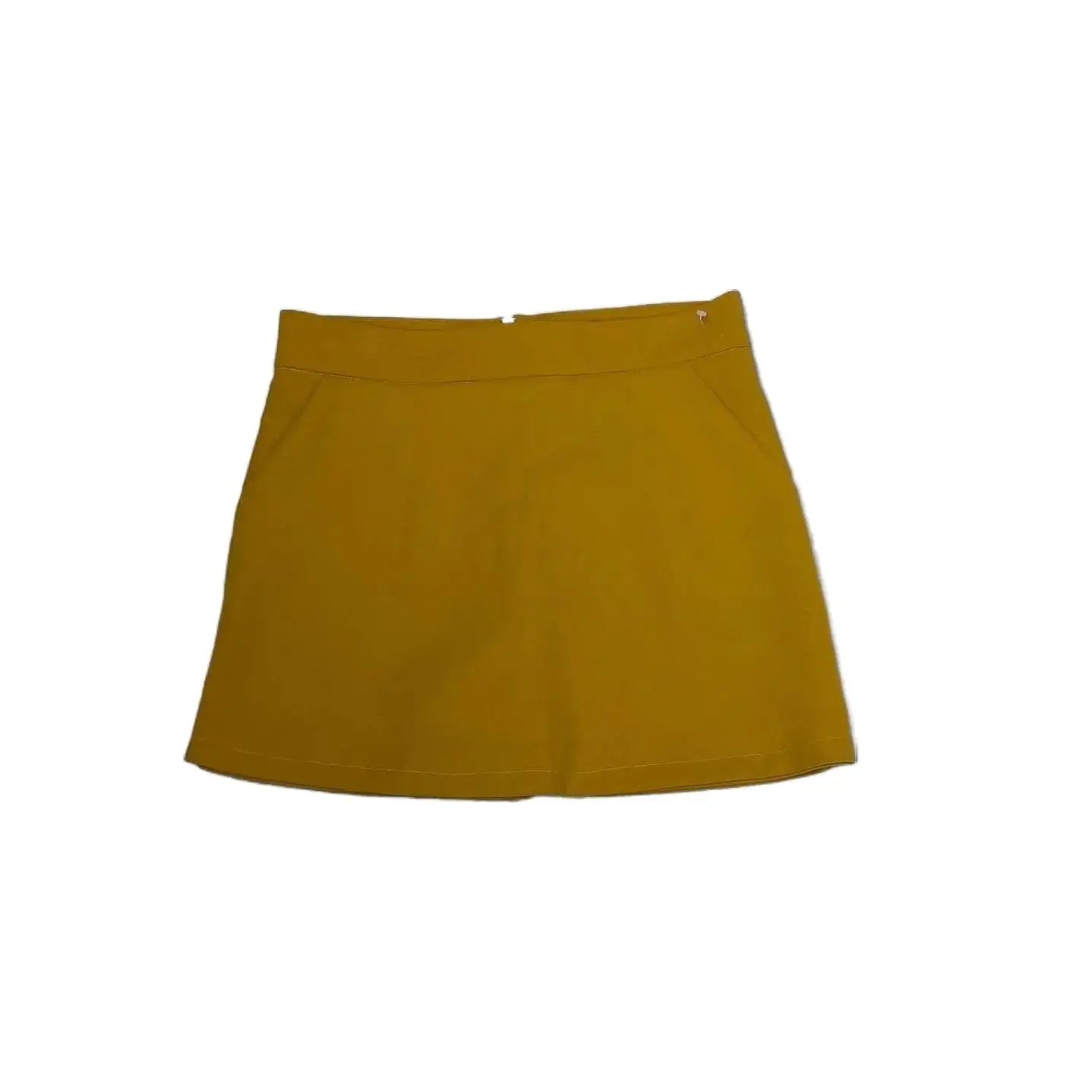 Quần Short Nữ Giả Váy A Chân Váy Ngắn Khoá Sau Lưng Màu Đen Vàng
