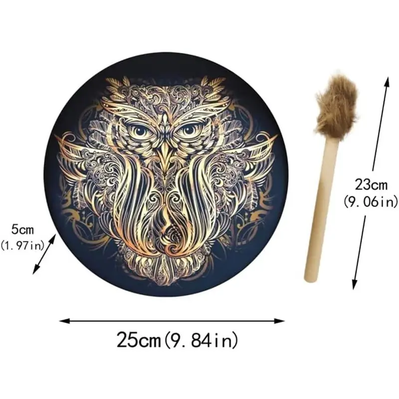 Hand Drum with Drum Stick, Sound Healer Shaman Drum for Spiritual Music, Reflection Meditation, Musical Instrument for Home & School 1