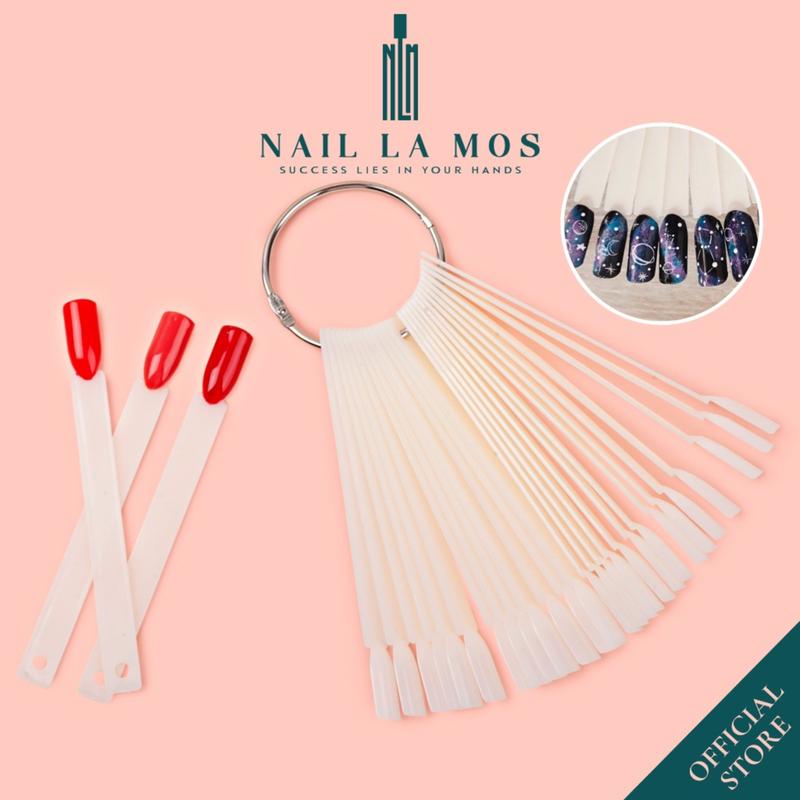 Móng que tập sơn form vuông 1 bịch 50 que - Móng mẫu nail swatch sơn tập vẽ móng