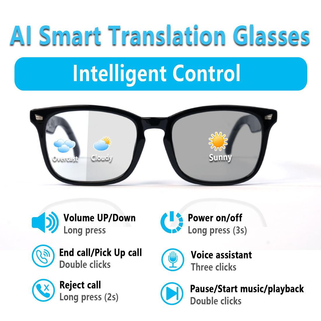 Smart glasses, app translation, color-changing lenses, high-definition voice calls, Hi-Fi music quality, open-ear audio glasses. - Image 8