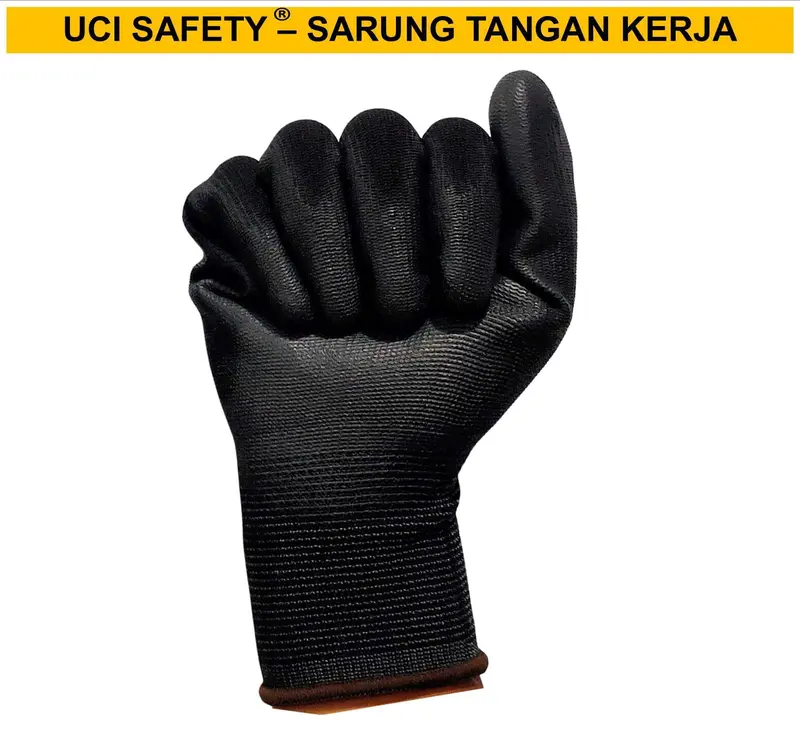 Sarung Tangan Multi Purpose Kerja Uci Safety Safety Gloves Static Motor otomotif Coating Karet Packing Statis Multitask Palmfit Proyek Satpam Anti Slip Industri Pabrik Polyurethane 6