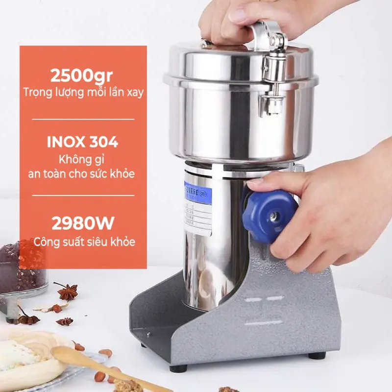 Máy xay bột khô Seka SK-200 công suất 3000W đa năng, xay bột mịn, nghiền ngũ cốc, hạt khô bảo hành 12 tháng 5
