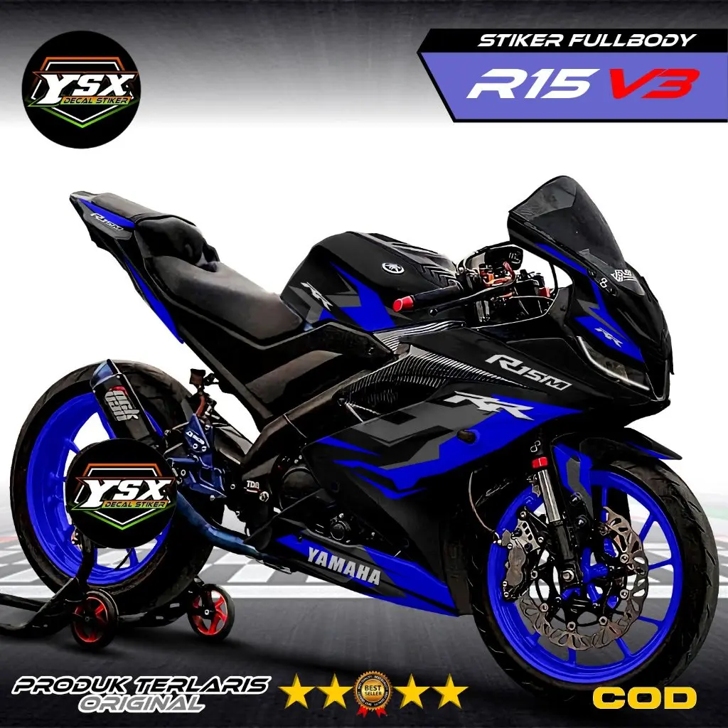 Decal R15 V3 stiker Fullbody Desain Bmw livery 1 Racing Motor Motorcycle