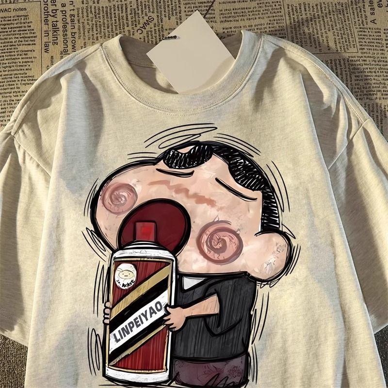 Áo Thun ngắn Tay In Hình Shin-chan Bút Chì Màu Cổ Điển Mỹ, Unisex, Dáng Rộng Vừa Vặn, Phong Cách Hợp Xu hướng Áo Tay Lửng Mùa Hè, Bán Chạy Tại Cửa Hàng, [Giảm Giá Đặc Biệt Tại Cửa Hàng] 3