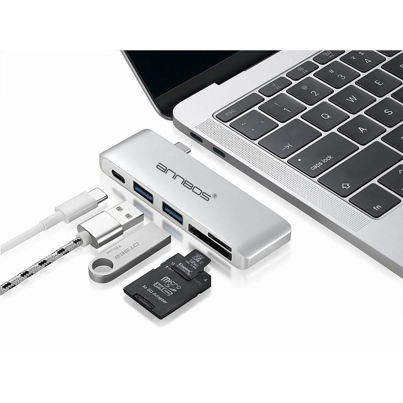Cổng Chia USB-C Hub AnnBos 5-In-1 Type C Card Reader & HUB A051HB5 (Grey) 3