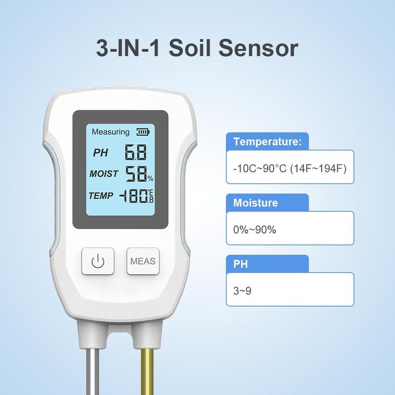 Product Introduction of 3 in 1 Soil Tester, High Precision Soil Moisture & PH & Light Tester, Garden Soil Testing Tool for Horticultural Potted Plant Cultivation Testing 4