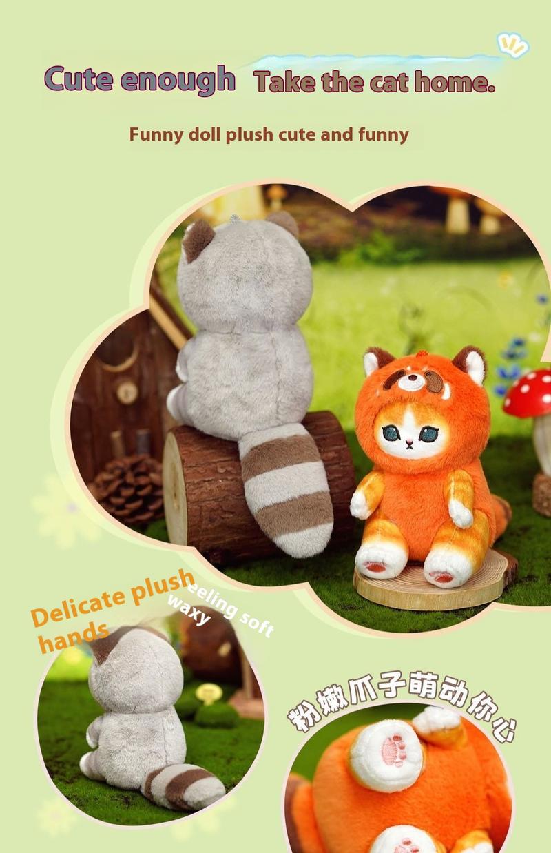 Product Introduction of mofusand plush Genuine Mofusand Long Tail Animal Series Plush Pendant Doll Cat Fu Shandi Shark Cat Doll mofusand  plush 6