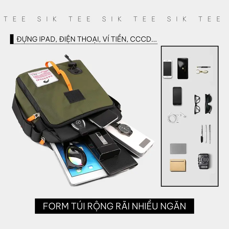 Túi đeo chéo cho nam túi đeo chéo TEE SIK túi chéo nam túi đeo nam đẹp 2024 chống nước vải nylon đựng vừa ipad 11 in bag TS26 4