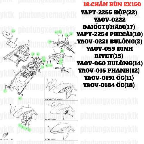 [Chính hãng Yamaha][18:CHẮN BÙN] YAOV-059 Chốt nhựa 6Ly xe YAMAHA Phụ tùng phụ kiện xe máy (15) 3