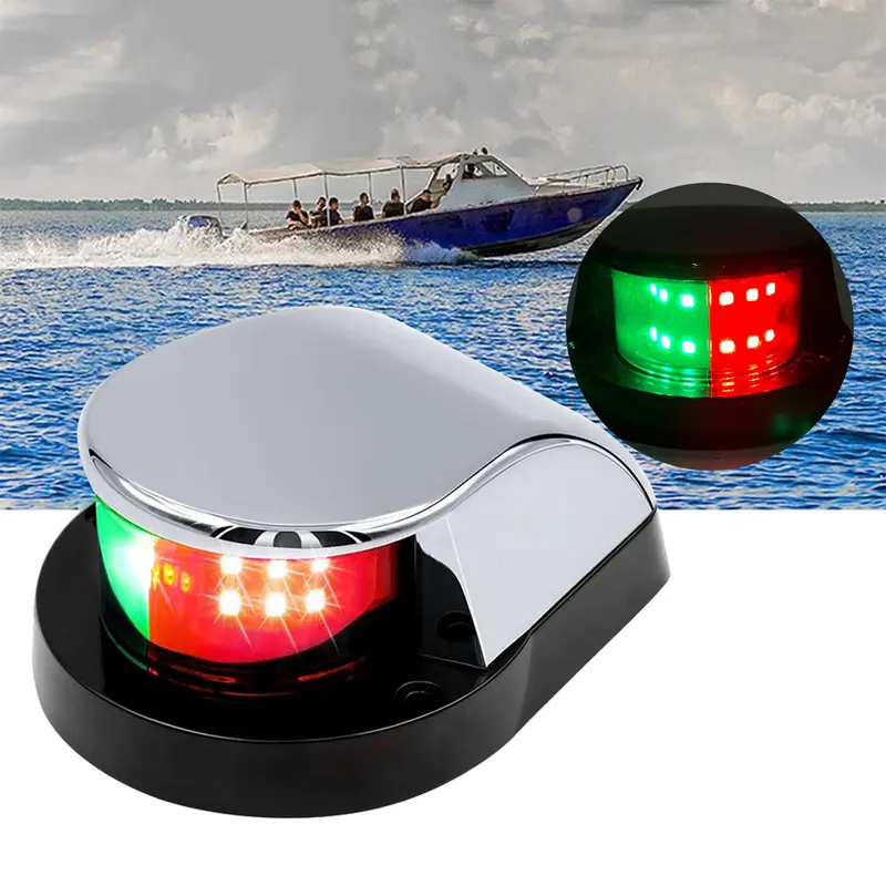 Đèn Điều Hướng Thuyền LED, Xeriok, Không Thấm Nước, Siêu Sáng, Tiện Ích Du Thuyền, Khả Năng Hiển Thị Cao, 12V, Thích Hợp Cho Tàu Biển, Đèn Thuyền Điện, Đèn Tín Hiệu Màu Đỏ Và Xanh Lá Cây 8