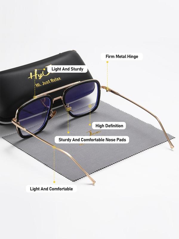 Minimalist Elegant Aviator Eyeglasses for Everyday Use (1 Pair), Basic Flat Frame Fashion Eyeglasses for Women & Men, Fashion Eyeglasses for Work, Daily Clothing Decor, Perfect for Student Daily Use 8